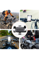 Load image into Gallery viewer, Ayarlanabilir 360° Dönebilen Gidon Aparatlı Telefon Tutucu – Bisiklet/Motosiklet/ATV/Scooter Uyumlu
