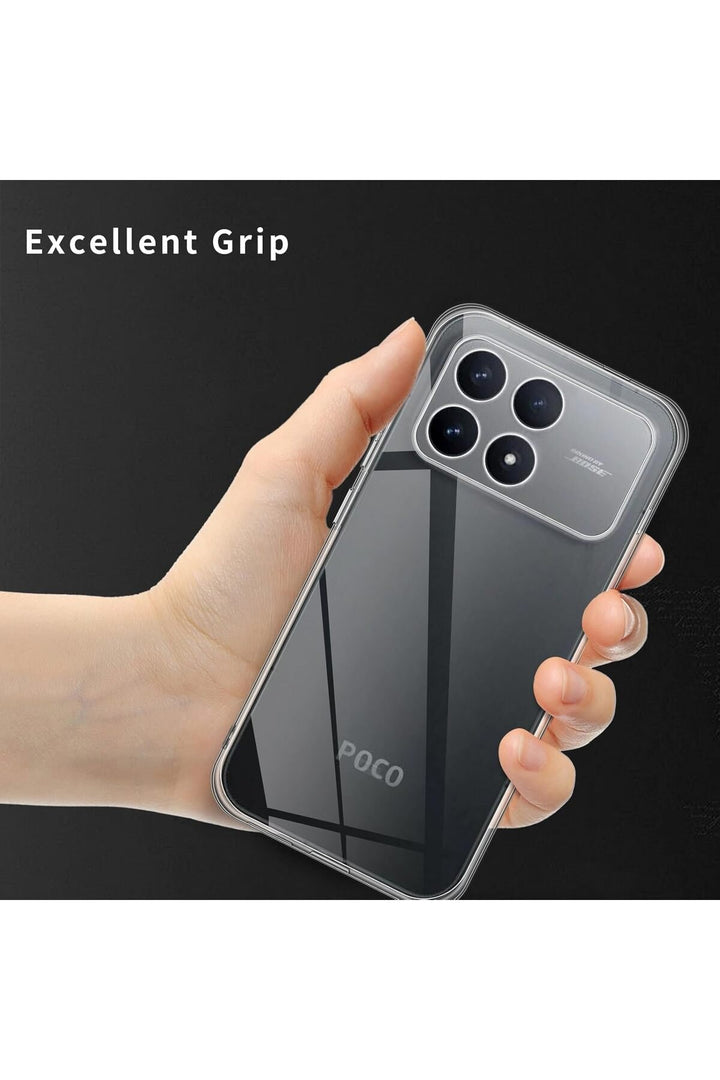 Poco F8 Pro Uyumlu Kamera Korumalı Kılıf Darbe Önceleyici Şeffaf Transparan Esnek Silikon Kapak