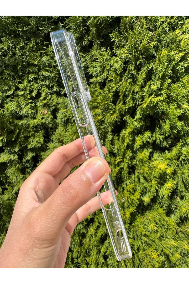 iPhone 16 Pro Max Uyumlu Simli Kılıf Sert Sararmaz Magsafe Kamera Kenarı Koruyucu Dayanıklı Kapak