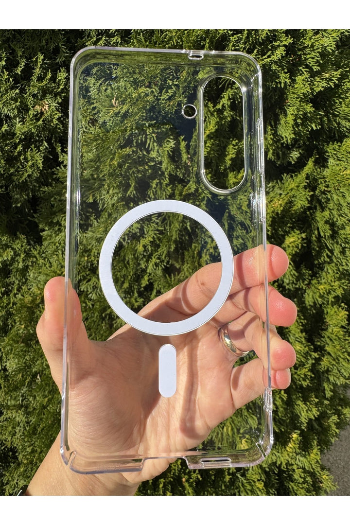 Samsung Galaxy S25 Fe Uyumlu Kılıf İnce Sert Sararmaz Magsafe Kamera Kenarı Koruyucu Dayanıklı Kapak