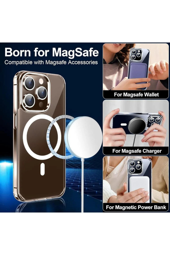 iPhone 16 Pro Max Uyumlu Kılıf Kamera Koruma Camı Hayalet Ekran Koruyucu Şeffaf Magsafe Privacy Cam