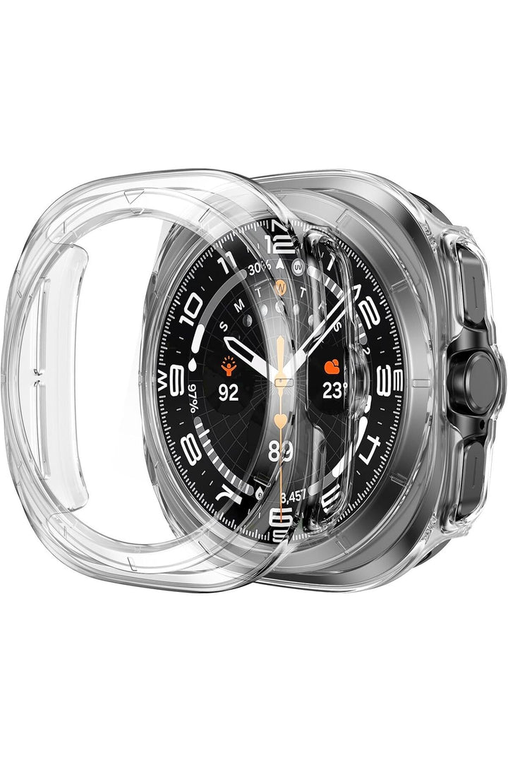 Samsung Watch Ultra 47mm Uyumlu Kılıf Ekran ve Kasa Koruyucu Şeffaf Kasa Koruma Çerçeve Guard Case
