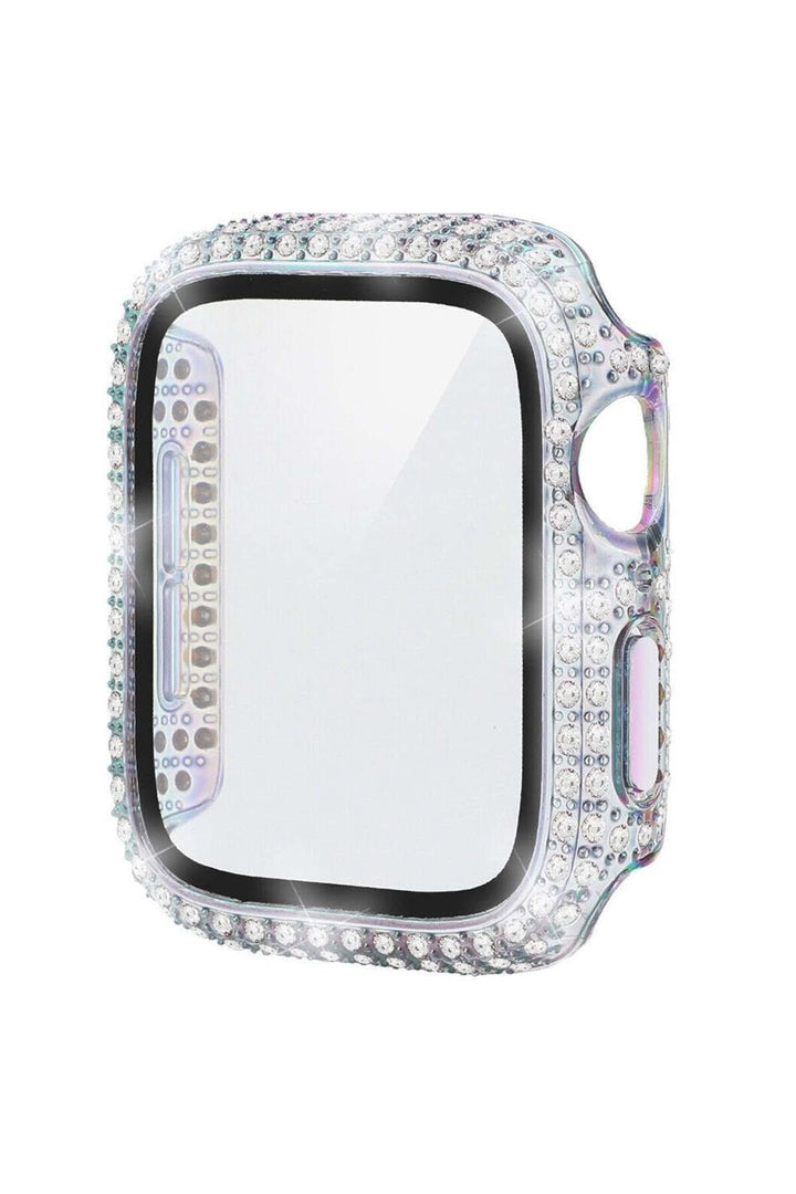 Apple Watch 40mm/Se 40mm Uyumlu Kılıf Ekran ve Kasa Koruyucu Parlak Büyük Taşlı Watch Kasa Koruma