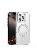 Load image into Gallery viewer, iPhone 16 Pro Max Uyumlu Kılıf Simli Parlak Stand Olabilen Magsafe Şarj için Uygun Renkli Arka Kapak