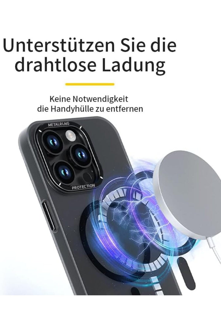 iPhone 14 Pro Max Uyumlu Kılıf Metal Kamera Çıkıntılı Mat Magsafe Sararmaya Dayanıklı Koruyucu Kapak