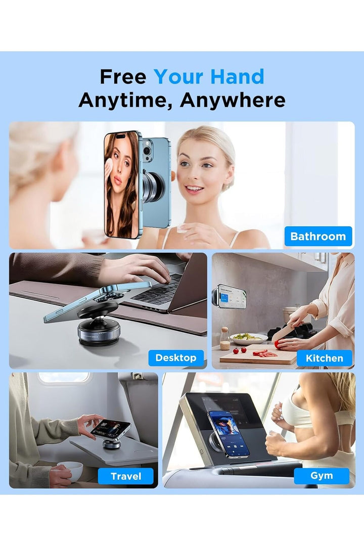 iPhone 13/14/15/16/17 Pro Max Uyumlu Magsafe Cam/Ayna/Torpido Vantuzlu 360 Araç içi Telefon Tutucu