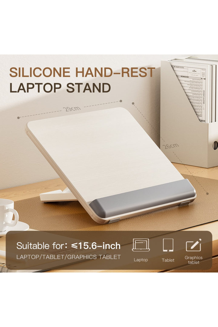 Bileklik Destekli Yükseltilebilir/Ayarlanabilir Notebook/Tablet/iPad/Macbook Uyumlu Ahşap Stand