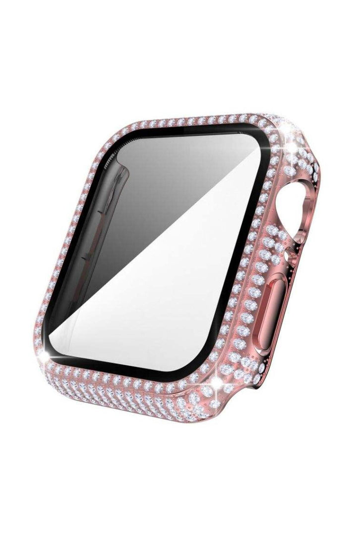 Apple Watch 41mm 7/8/9 Uyumlu Kılıf Ekran ve Kasa Koruyucu Parlak Büyük Taşlı Watch Kasa Koruma