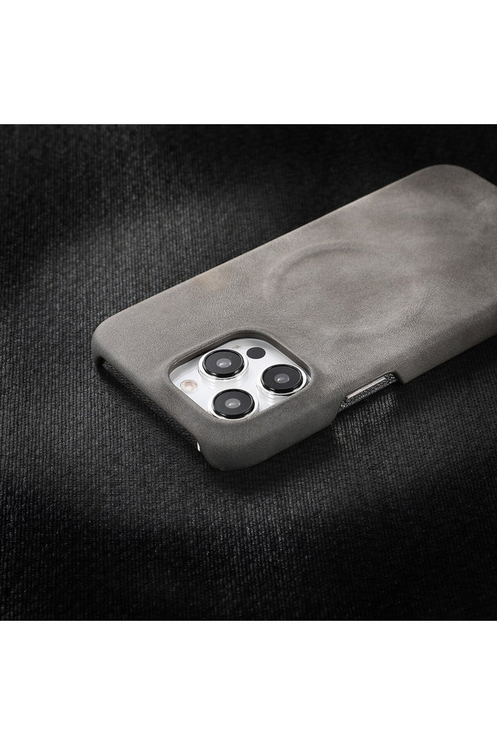 iPhone 15 Pro Max Uyumlu Deri Magsafe Kılıf Yüksek Kaliteli Kablosuz Şarj Destekli Manyetik Kapak