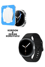 Load image into Gallery viewer, Samsung Galaxy Watch 8 40mm Uyumlu Silikon Kordon ve Kolay Kurulum Aparatlı Cam Ekran Koruyucu