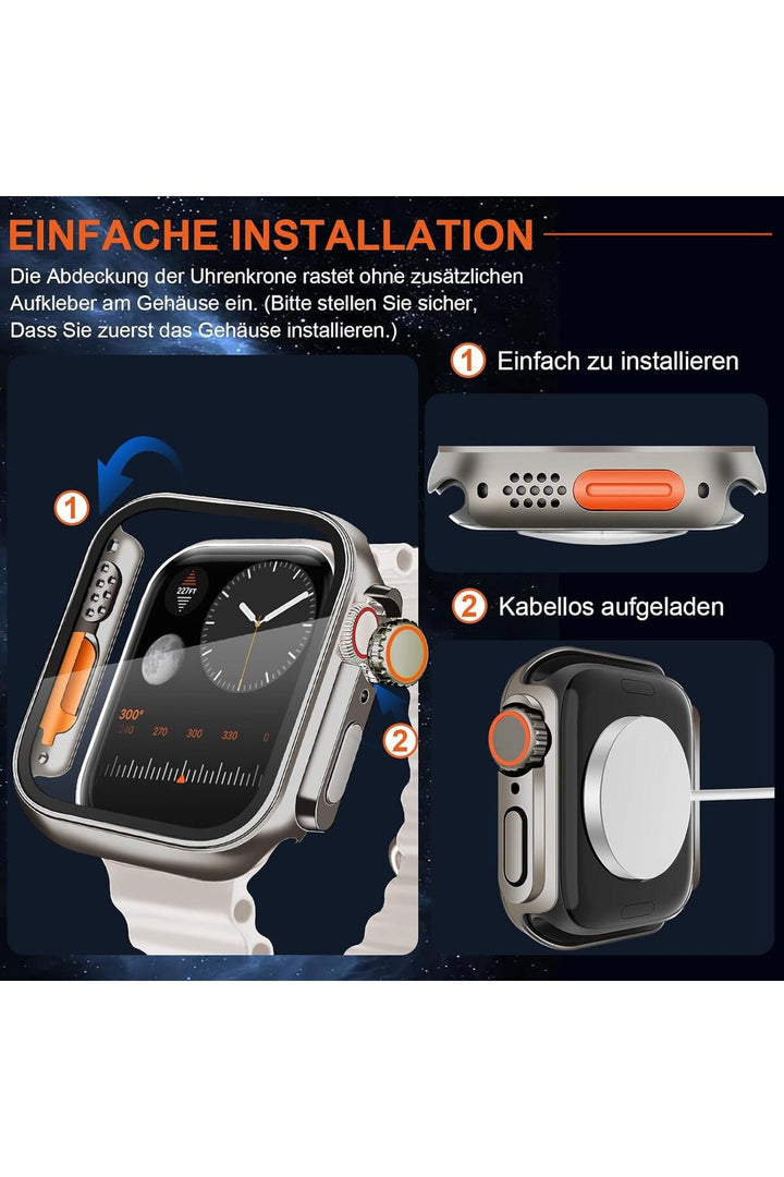 Apple Watch 10. Series 42mm Kılıf Ekran ve Kasa Koruma Change Dönüştücü Watch Ultra GÖrünümlü Kasa
