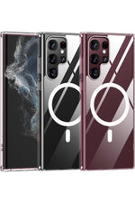 Load image into Gallery viewer, Samsung Galaxy S22 Ultra Uyumlu Kılıf Kamera Çıkıntılı Şeffaf Magsafe Kablosuz Şarj Destekli Kapak