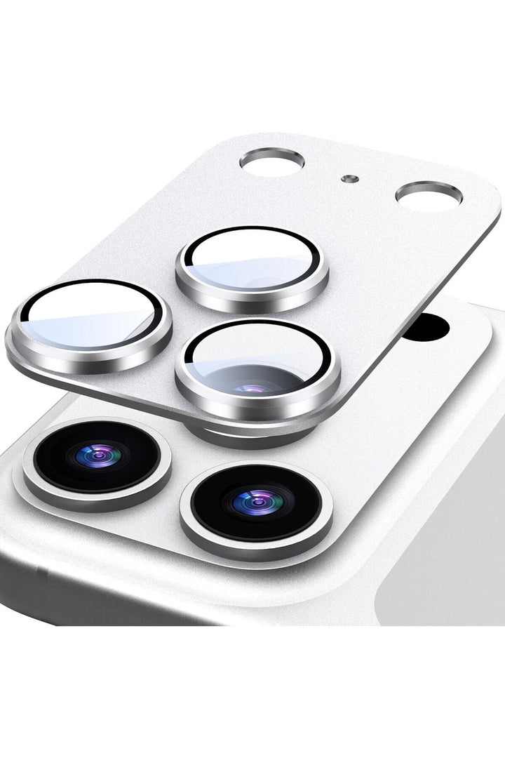 iPhone 17 Pro Max Uyumlu Kamera Koruyucu Lens Metal Temperli Cam Kamera Çevresi Tam Koruma