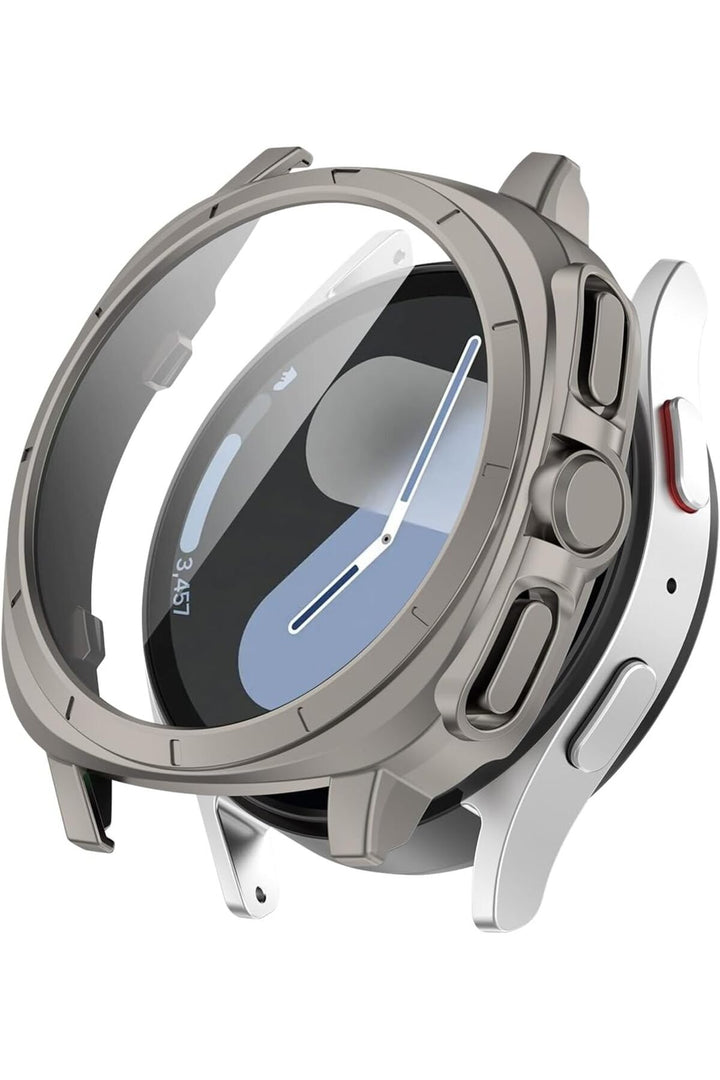 Samsung Galaxy Watch 7 44mm Uyumlu Kılıf Kasa ve Ekran Koruyucu Darbelere Çizilmelere Karşı Dayanklı