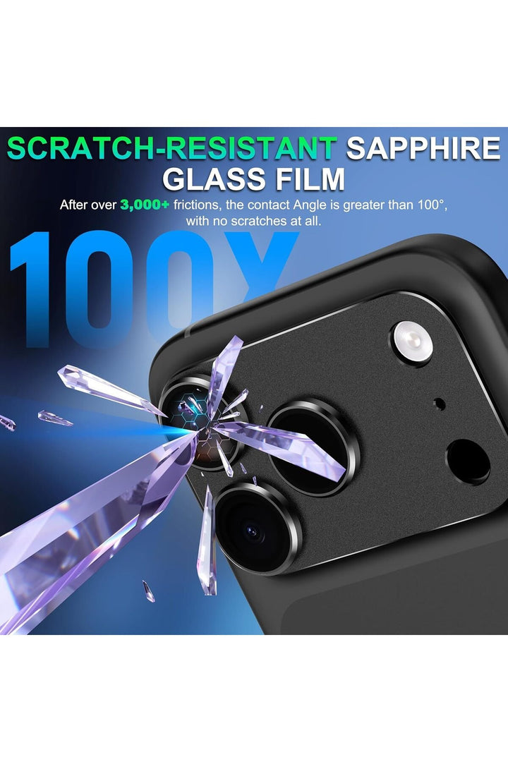 iPhone 17 Pro Uyumlu Kamera Koruyucu Lens Metal Temperli Cam Kamera Çevresi Tam Koruma