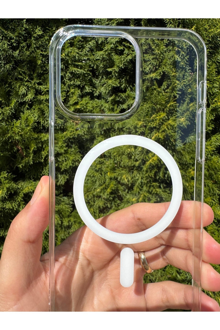 iPhone 15 Pro Max Uyumlu Kılıf Sert Sararmaz Magsafe Kamera Kenarı Koruyucu Dayanıklı Kapak