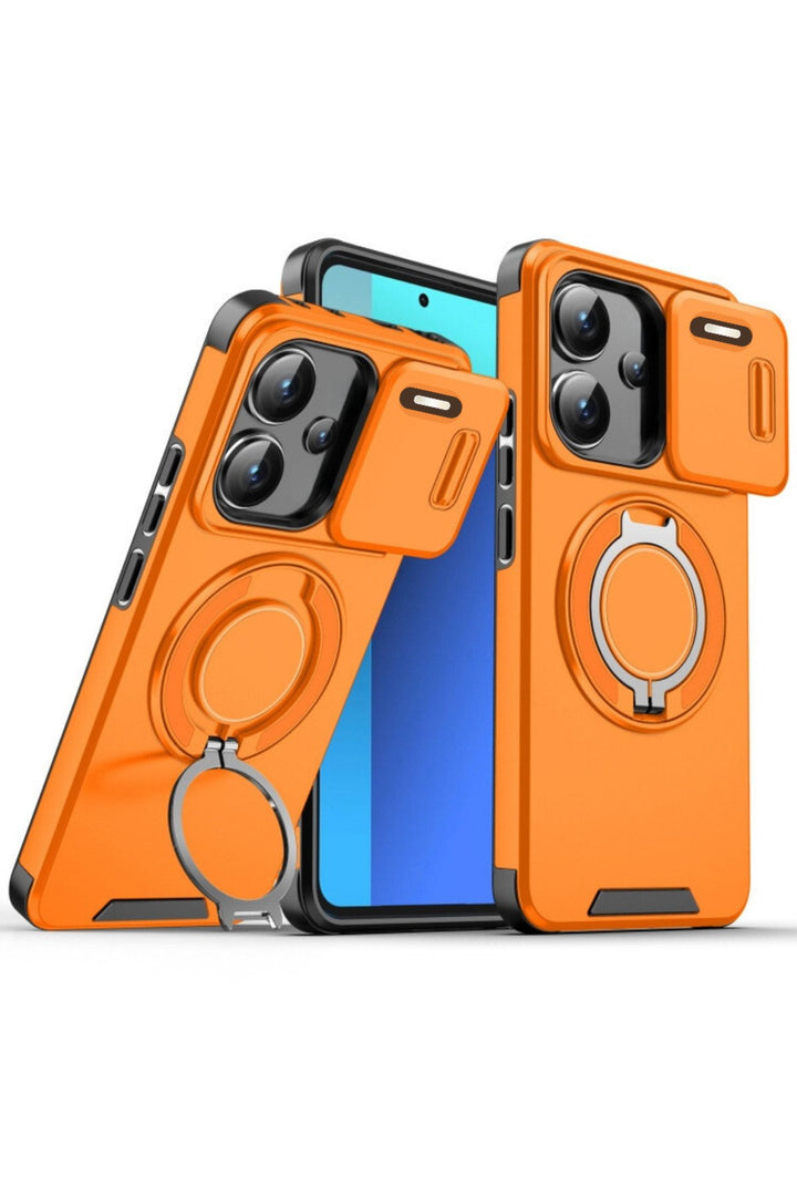 Xiaomi Redmi Note 13 Pro Plus Uyumlu Kılıf Kamera Korumalı Sürgülü 360 Dönebilen Magsafe Stand Tank