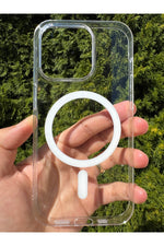 Load image into Gallery viewer, iPhone 14 Pro Uyumlu Kılıf Sert Sararmaz Magsafe Kamera Kenarı Koruyucu Dayanıklı Kapak