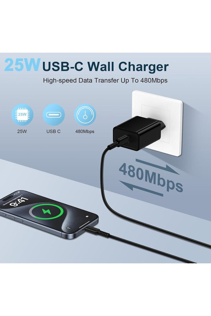 Samsung Galaxy S22/S23/24 Fe/S24 Plus/S25 Ultra Uyumlu Hızlı Şarj Aleti 25W USB-C Type-C Şarj Cihazı