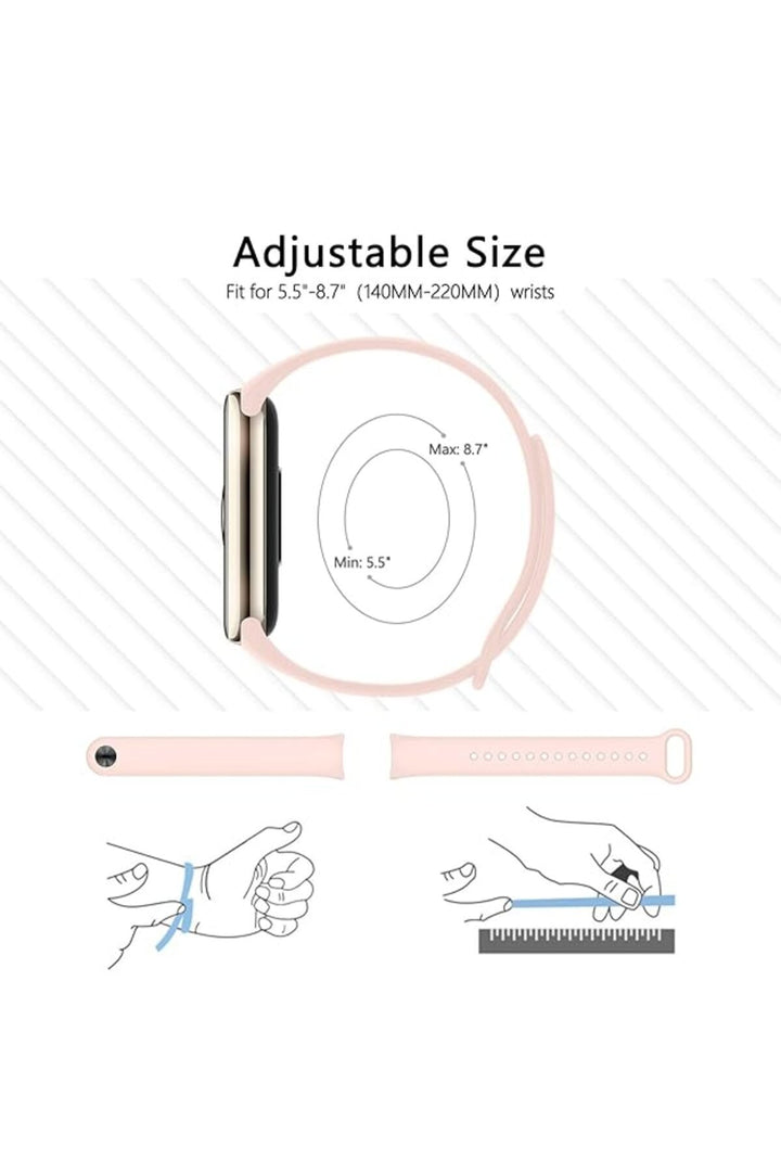 Xiaomi Mi Band 9 Uyumlu Kordon Liquid Silikon Ayarlanabilir Renkli Lekelere Dayanıklı Lansman Kordon