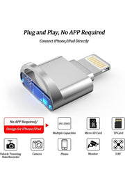 Lightning To Micro SD/TF Card Reader iPad/iPhone 14/13/12/11/X/Pro Max/Plus Uyumlu Metal Çevirici