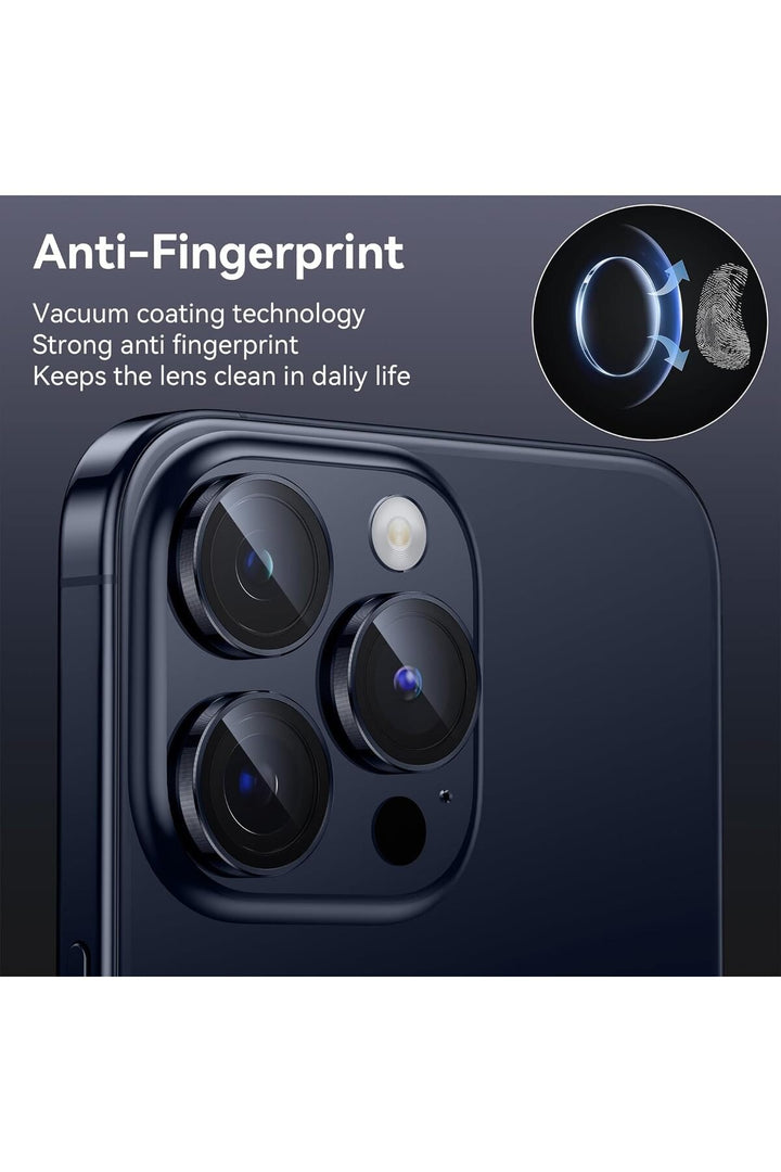 İphone 15 Pro/iphone 15 Pro Max Uyumlu Kamera Lens Koruyucu Dayanıklı Renkli Metal Temperli Cam