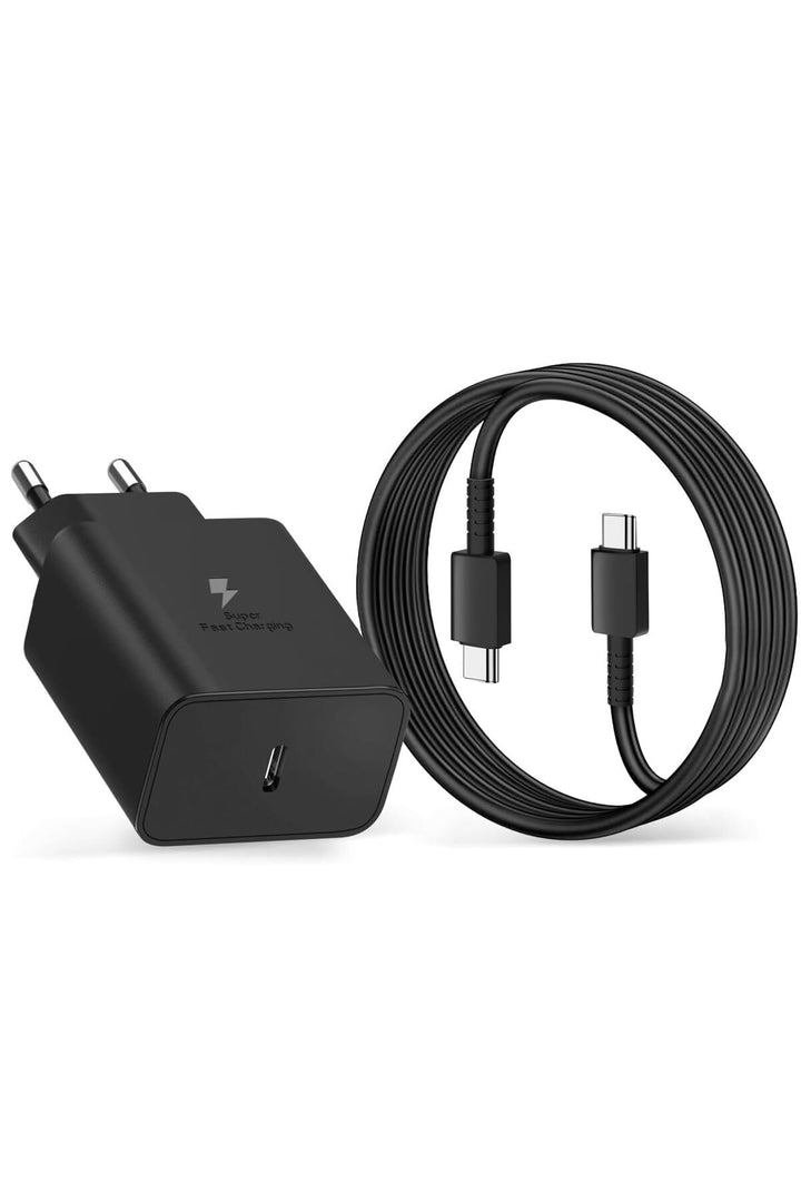Samsung Galaxy S21/S22/S23 Fe/S24 Plus/S25 Ultra Uyumlu Hızlı Şarj 45W USB-C Type-C PD Şarj Cihazı