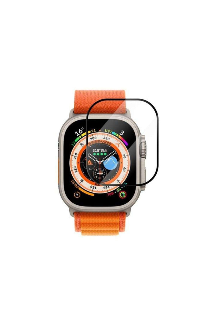 Apple Watch 8 Ultra 49mm Uyumlu Watch Ekran Koruyucu Darbelere Dayanıklı Tam Kaplayn Esnek Nano Cam