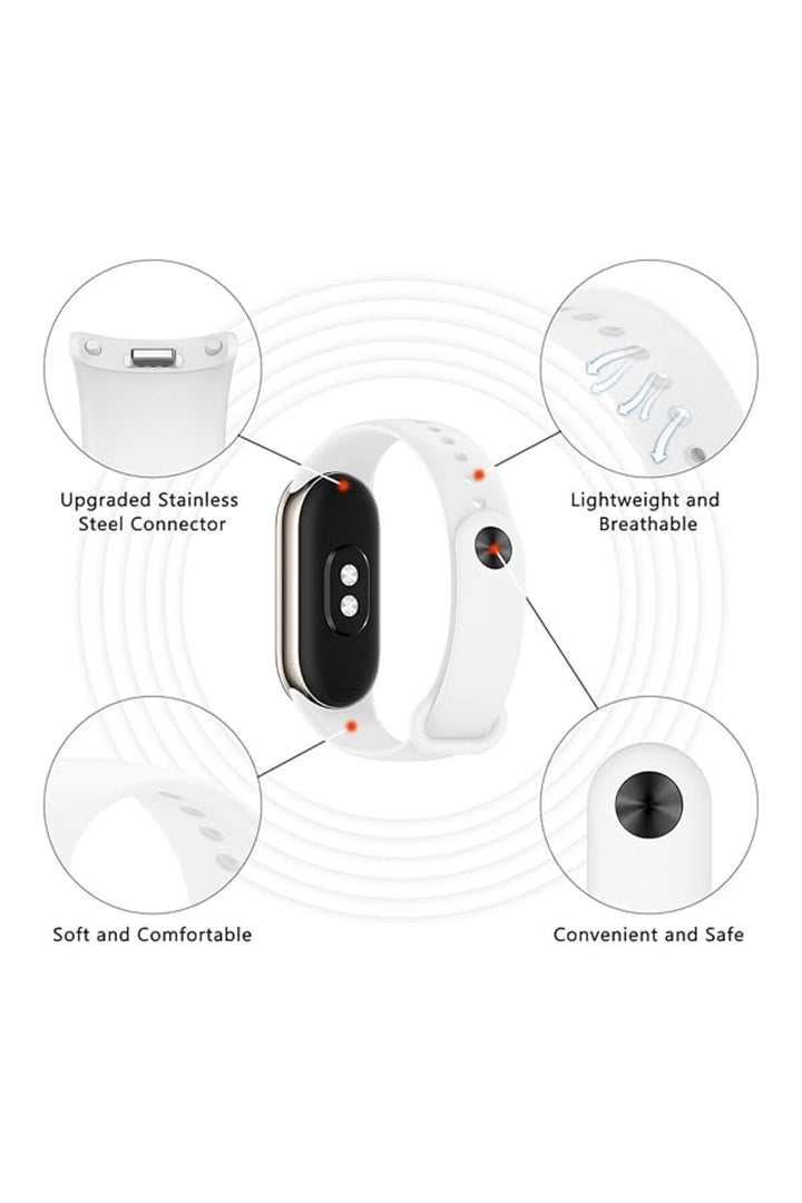 Xiaomi Mi Band 9 Uyumlu Kordon Liquid Silikon Ayarlanabilir Renkli Lekelere Dayanıklı Lansman Kordon