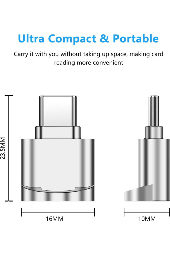 Type-C To Micro SD/TF Card Reader iPhone/Samsung/Xiaomi/Macbook/iPad/Tablet/PC Uyumlu Metal Çevirici