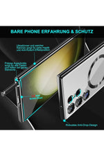 Load image into Gallery viewer, Samsung Galaxy S24 Ultra Uyumlu Kılıf 3D Kamera Lens Korumalı Magsafe Kenarı Renkli Şeffaf Kapak