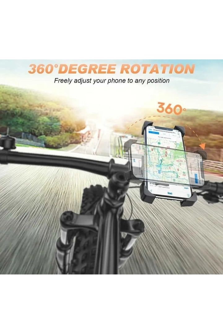 Ayarlanabilir 360° Dönebilen Gidon Aparatlı Telefon Tutucu – Bisiklet/Motosiklet/ATV/Scooter Uyumlu