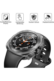 Samsung Watch Ultra 47mm Uyumlu Kılıf Ekran ve Kasa Koruyucu Şeffaf Kasa Koruma Çerçeve Guard Case