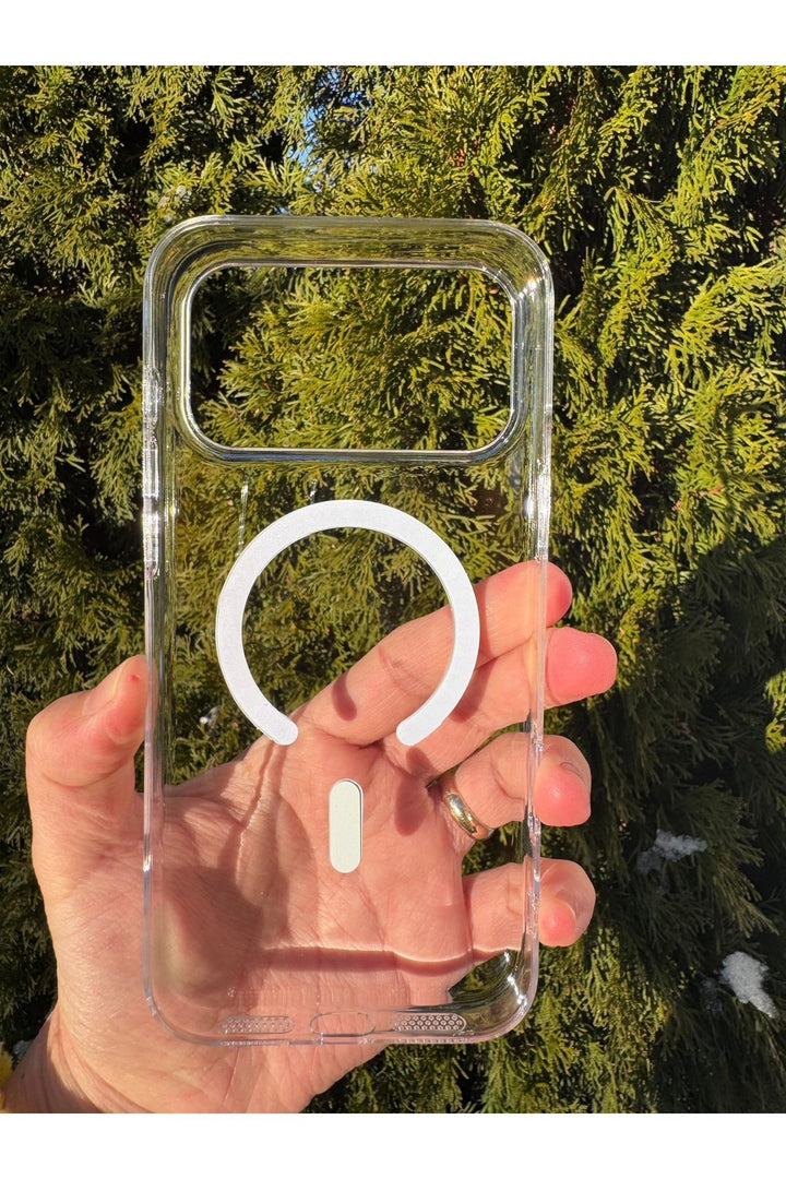 iPhone 17 Pro Max Uyumlu Kılıf İnce Sert Sararmaz Magsafe Kamera Kenarı Koruyucu Dayanıklı Kapak