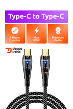 Load image into Gallery viewer, Samsung Xiaomi Oppo Huawei Uyumlu 60w Turbo Hızlı Şarj ve Data Kablosu Şeffaf Tasarım Led Işıklı