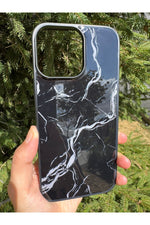 Load image into Gallery viewer, iPhone 16 Pro Max Uyumlu Kılıf Parlak Mermer Desenli Kamera Kenar Koruyuculu Arka Kapak