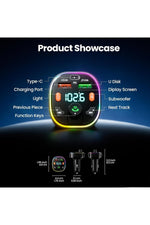 Load image into Gallery viewer, Bluetooth Araç Kiti Araç RGB LED Fm Transmitter USB Type-C MP3 Flash Bellek PD Çakmaklık Girişli