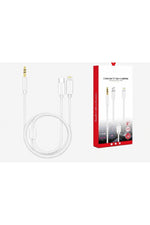 Load image into Gallery viewer, Lightning/Type-C Uyumlu Aux Kablosu 3.5mm Jack Tüm Modeller ile Uyumlu Silikon Dayanıklı Ses Kablosu
