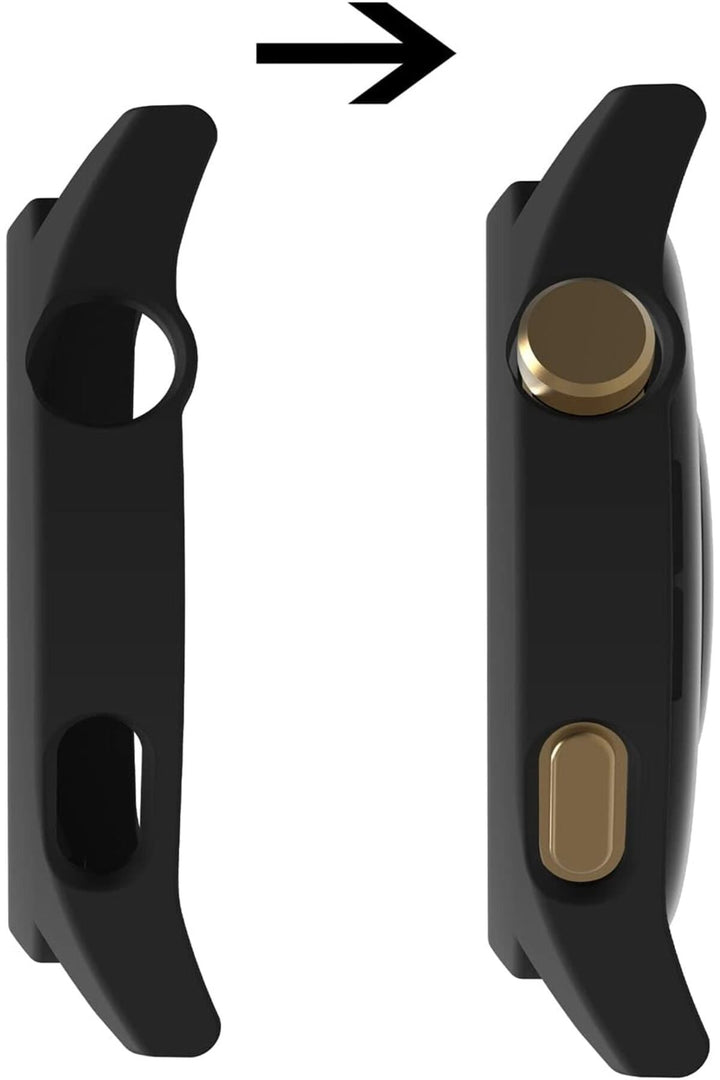 Huawei GT4 46mm Uyumlu Kılıf Siyah Kasa ve Ekran Koruyucu Siyah Kadranlı Ekran ve Kasa Koruma Kapak