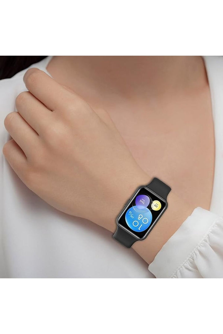Huawei Watch Fit2 Uyumlu Kordon Liquid Silikon Ayarlanabilir Renkli Lansman Kordon