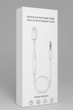 Load image into Gallery viewer, iPhone 7/8/Xs Max/11/12/13/14/Pro Max/Plus Uyumlu Kontrol Kumandalı Lightning To 3.5mm Jack Aux Ses