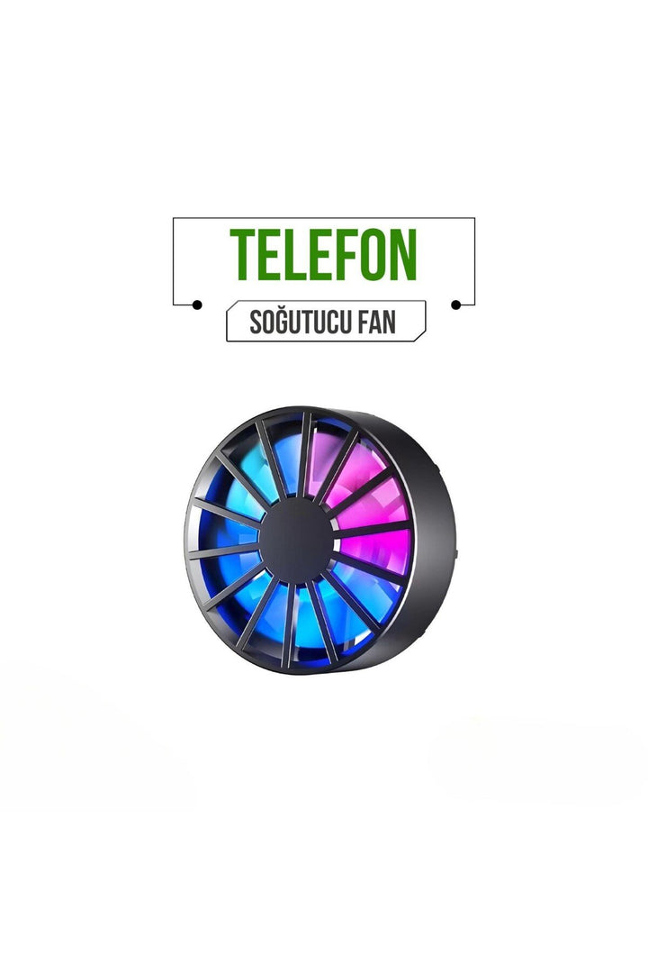 iPhone/Samsung ve Tüm Telefon Tablet Uyumlu Vantuzlu Sabitlenen Soğutucu LED Isı Önleyici Fan