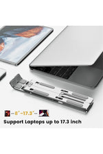 Load image into Gallery viewer, Kademeli Ayarlanabilir Metal Laptop Standı Macbook/notebook Katlanabilir Hafif Kaymaz Tablet Tutucu