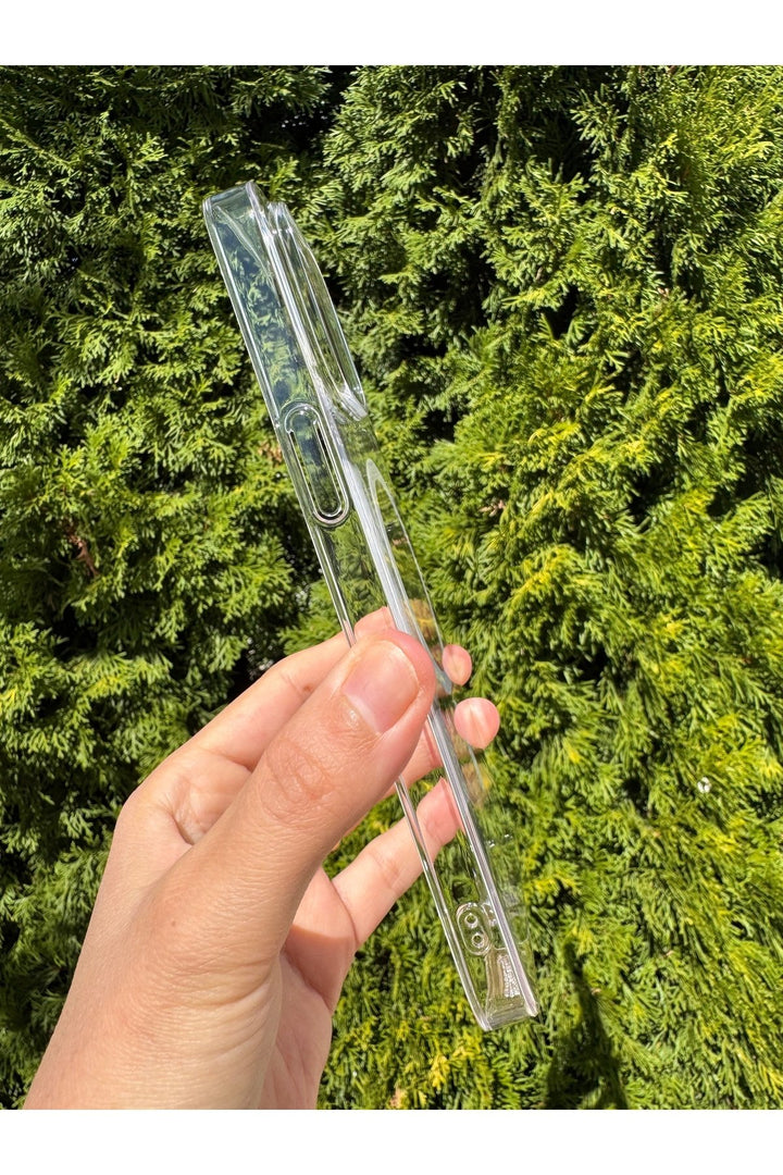 iPhone 15 Pro Max Uyumlu Kılıf Sert Sararmaz Magsafe Kamera Kenarı Koruyucu Dayanıklı Kapak