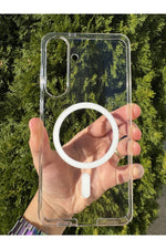 Load image into Gallery viewer, Samsung Galaxy S25 Fe Uyumlu Kılıf İnce Sert Sararmaz Magsafe Kamera Kenarı Koruyucu Dayanıklı Kapak