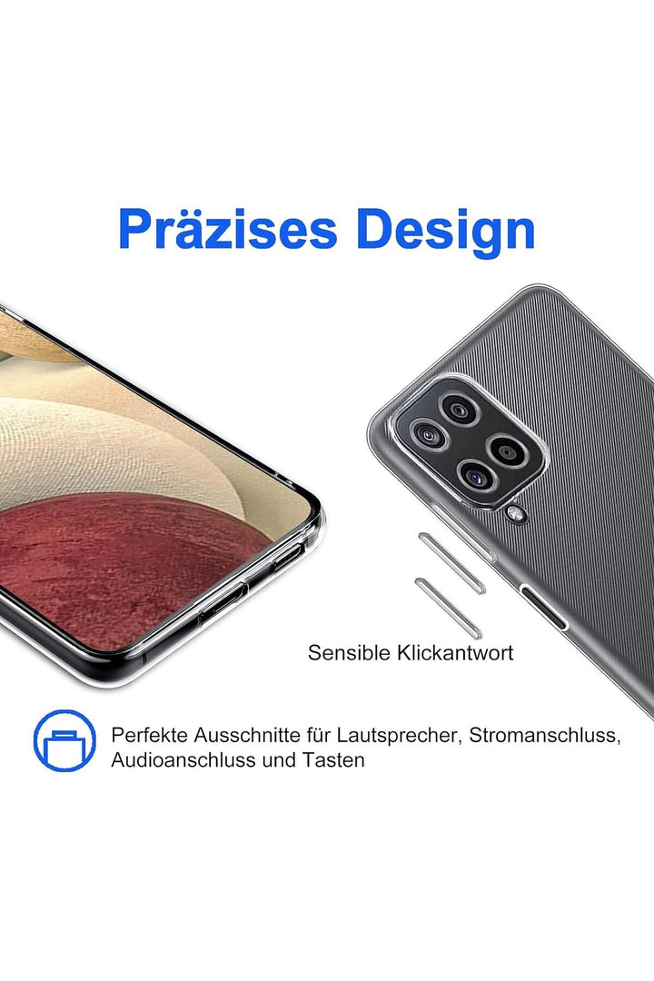 Samsung Galaxy A12 Uyumlu Kılıf 3d Kamera Korumalı Darbe Önleyici Şeffaf Transparan Esnek Silikon