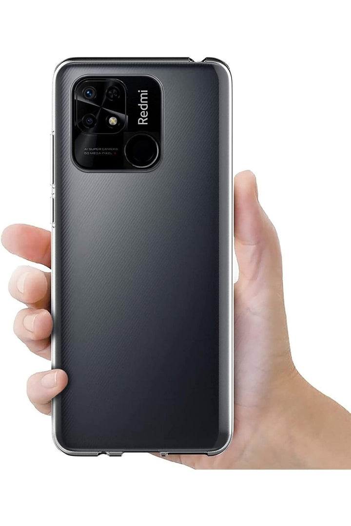 Xiaomi Redmi 10C Uyumlu Kılıf 3D Kamera Korumalı Darbe Önleyici Şeffaf Esnek Transparan Silikon