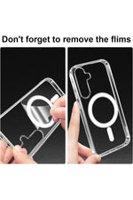 Load image into Gallery viewer, Samsung Galaxy A36 Uyumlu Kılıf Kamera Çıkıntılı Şeffaf Magsafe Kılıf Kablosuz Şarj Destekli Kapak