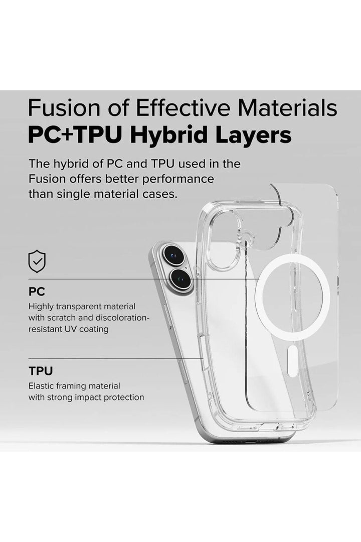 iPhone 16 Plus Uyumlu Kılıf Kamera Çıkıntılı Şeffaf Magsafe Kılıf Kablosuz Şarj Destekli Kapak