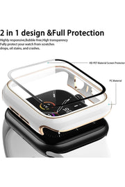 Apple Watch 8 7 41mm Uyumlu Kılıf Ekran ve Kasa Koruyucu Tam Kaplayan Parlak Watch Kasa Koruma